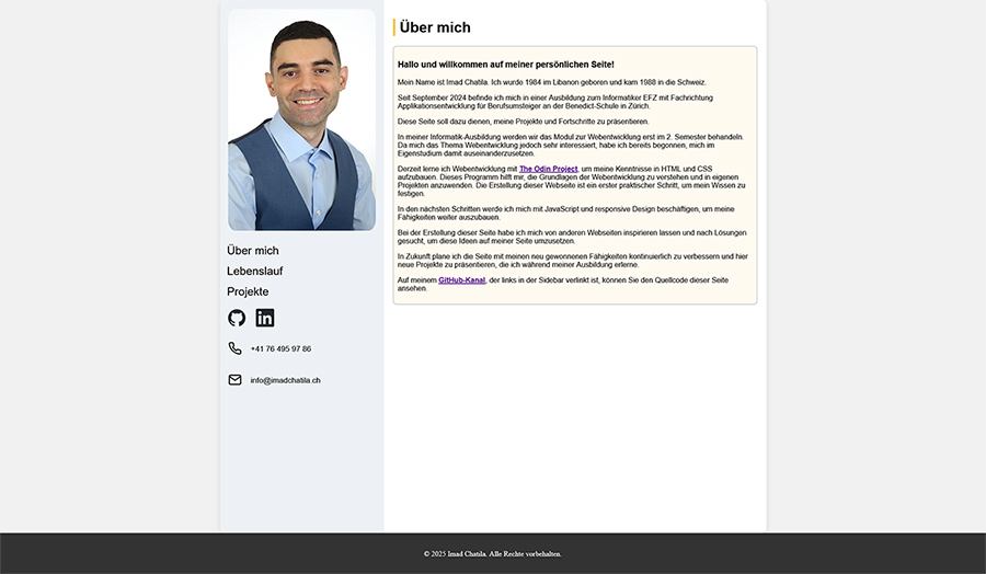 Imad's Portfolio Seite